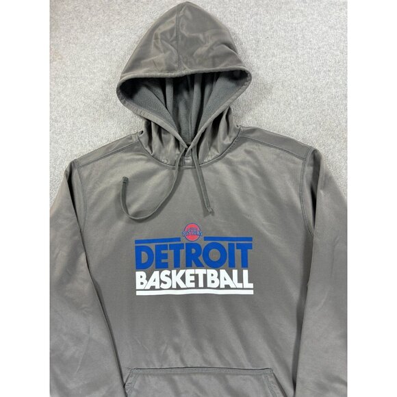 Detroit Pistons NBA Warmup Hoodie Sweatshirt (Men's XL)‎ Gray - Picture 2 of 11